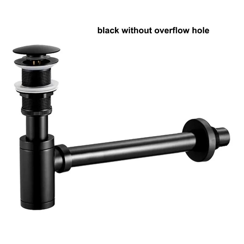 Gold/Gunmental/Black/Chrome Brass Bathroom Basin Sink Tap Bottle P-Traps Wall Connection Plumbing Drain Waste Pop-UP Drain