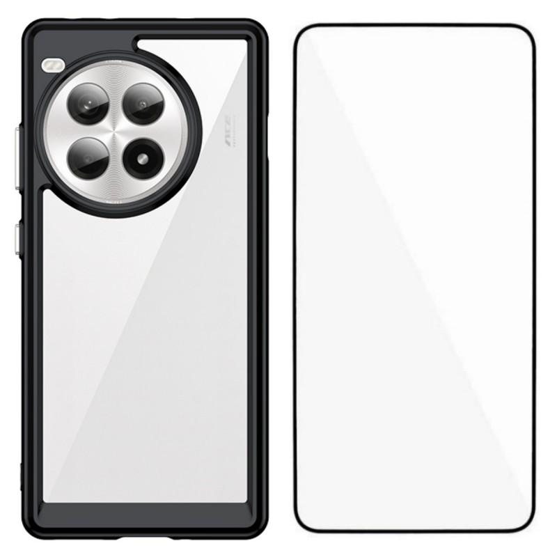 Чехол для телефона OnePlus Ace 3 Pro 5G WANLONFENG Серия XC TPU Акриловая крышка с закаленным стеклом (Большое отверстие для линзы)