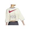 Nike Пуловер с v-образным вырезом, повседневная футболка с коротким рукавом, женские топы, белые HF6288-133