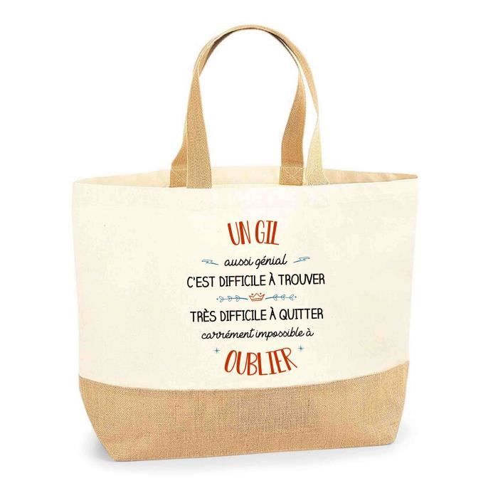 Sac Jute Un Gil aussi génial Cabas de Plage Homme Métier