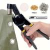 1set 200pcs Heavy-Duty Metal Eyelet Punch Kit with 3/8"" Eyelets, Automatic Spring Mechanism, Ergonomic Handle, for Tarp, Leather, Fabric"