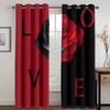 Modern FLower Rose Curtains for Boys Bedroom 3D Print Mother's Day Window Curtains Bedroom Living Room Grommet Top Hook