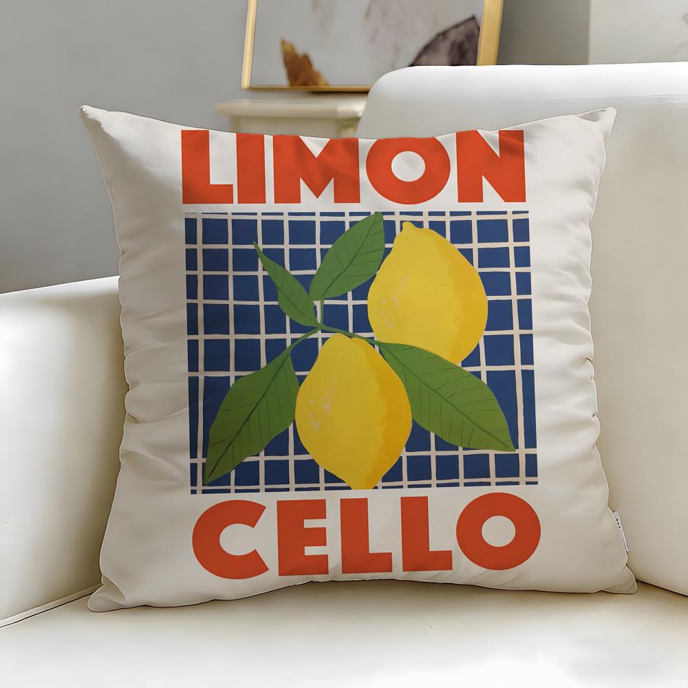 beverage theme Limoncello Cocktail Cushion Cover Soft EasyWash Pillow Case Versatile for Couch Bed Travel and Office