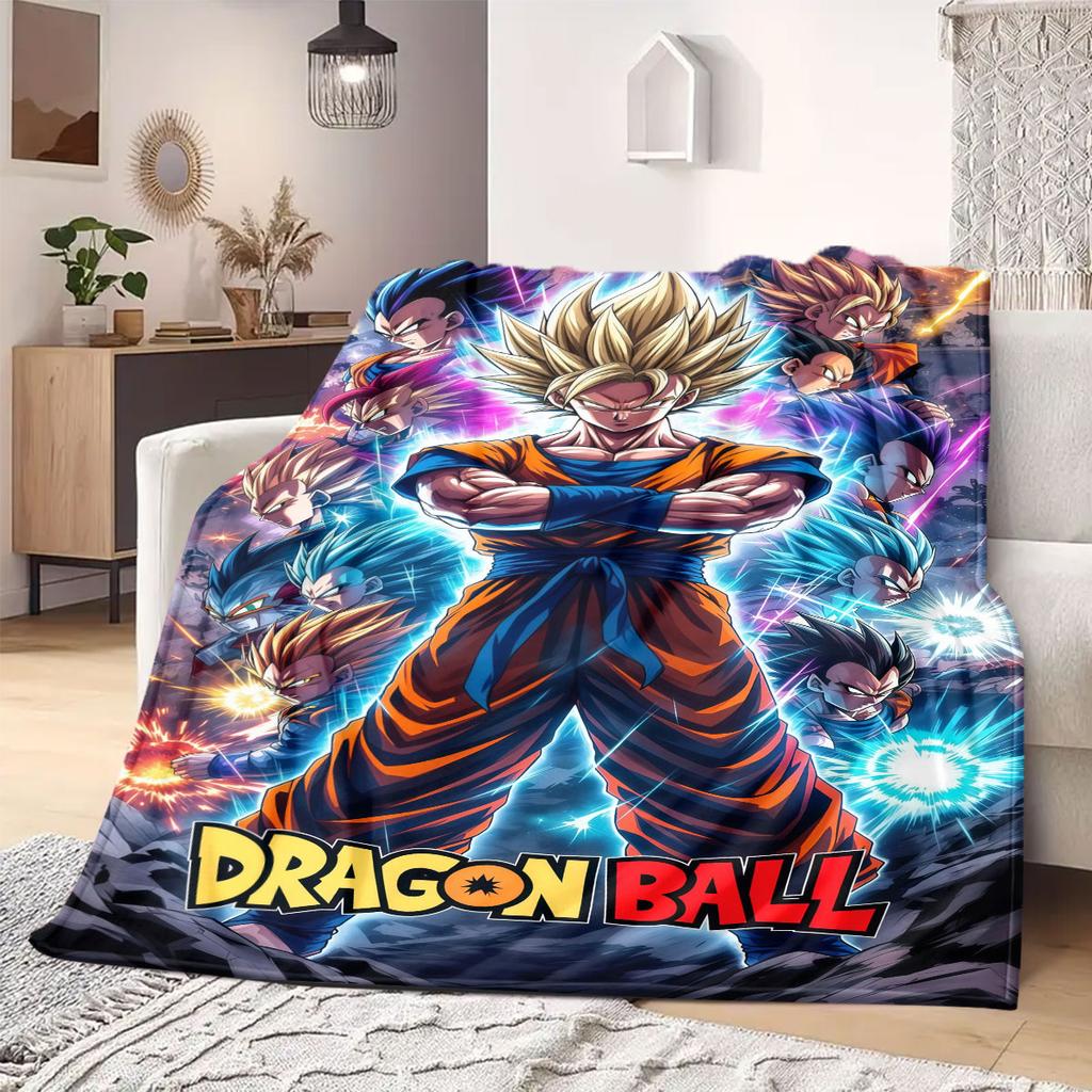 Dragon Ball Print Blanket Warm Comfortable Flannel Blanket Suitable for Bedrooms,Sofas,Beds,Chairs,Picnics,Travel