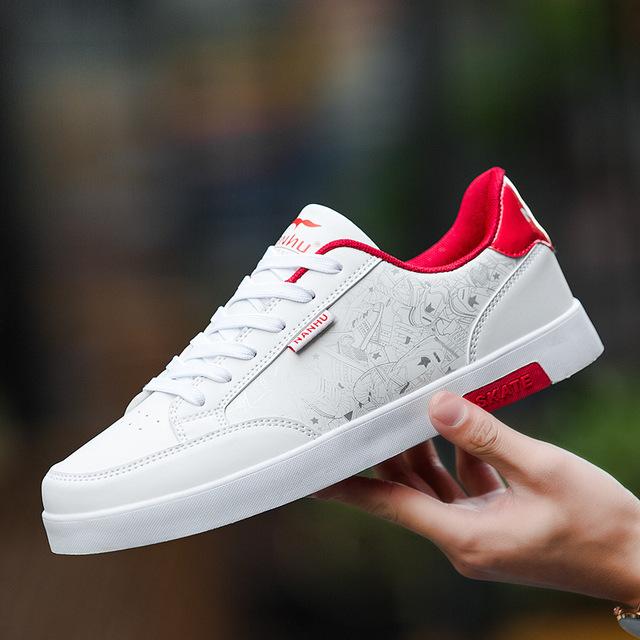 Высокое Качество Мужские Кроссовки Повседневные Распродажа Весна Осень Красные Белые Кроссовки Мужские Повседневные Дышащие Спортивная Обувь Мужская Мода