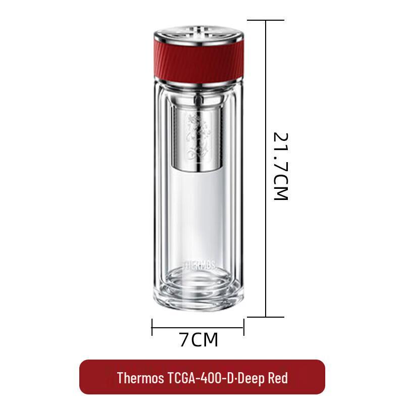 Thermos Стеклянный стакан с двойными стенками и ситечком для чая