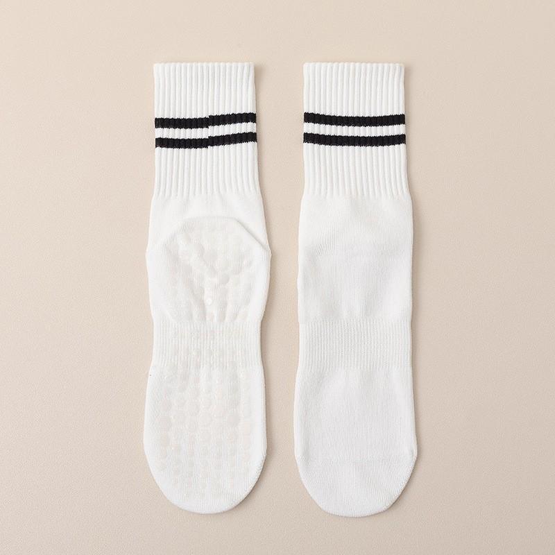 Женские весенне-осенние однотонные профессиональные нескользящие носки средней длины для упражнений, пилатеса, йоги на полу