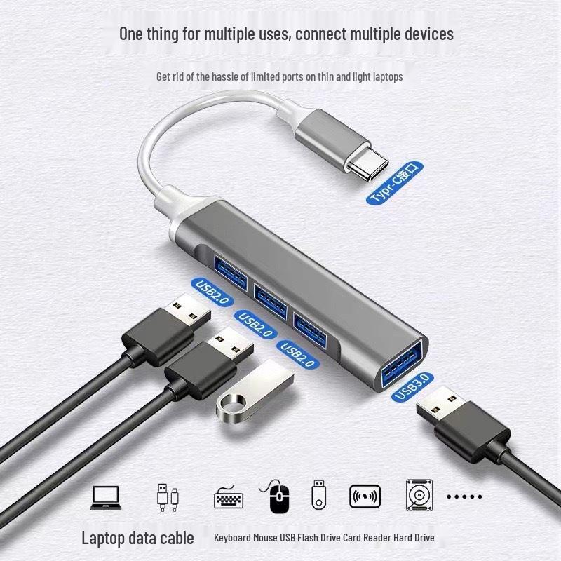 USB-C концентратор Док-станция: Многофункциональный удлинитель-разветвитель 4-в-1