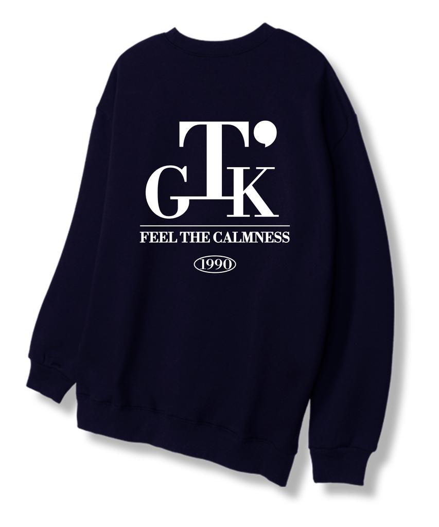 TI.GLAKE Свитшот с надписью Serif Tee Темно-синий [На флисовой подкладке]