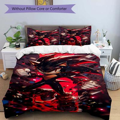 3Pcs Shadow Hedgehog Artwork Bedding Set Quilt Cover Pillowcase Home Christmas Xmas Halloween Gift 1 Duvet Cover 2 Pillowcase M92916