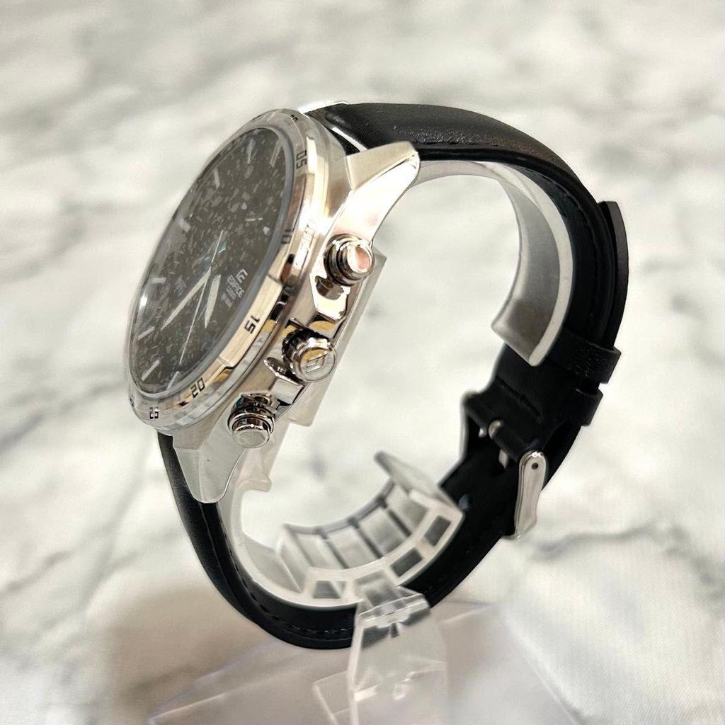Б/у неиспользованные часы CASIO EDIFICE Хронограф с кожаным ремешком