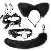 SM BDSM Sex Toy Sets Role-playing Fox 5pcs/lot Plush Anal Plug Tail Bell Collar Mouth Plugs White/Black/Pink Couple Games