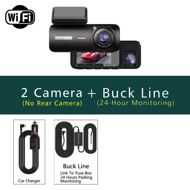 3 Channel Dash Cam for Car 1080P Video Recorder WIFI APP Dashcam Car DVR Front and Rear View Camera Night Vision car accessory