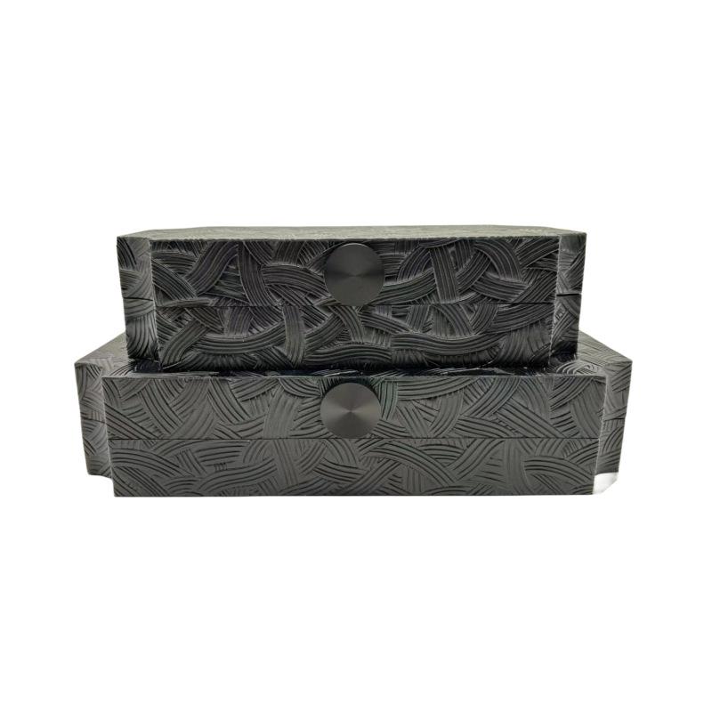 Modern Wood & Leather Jewelry Storage Box - Minimalist Decor for Home, Hotel, or Club