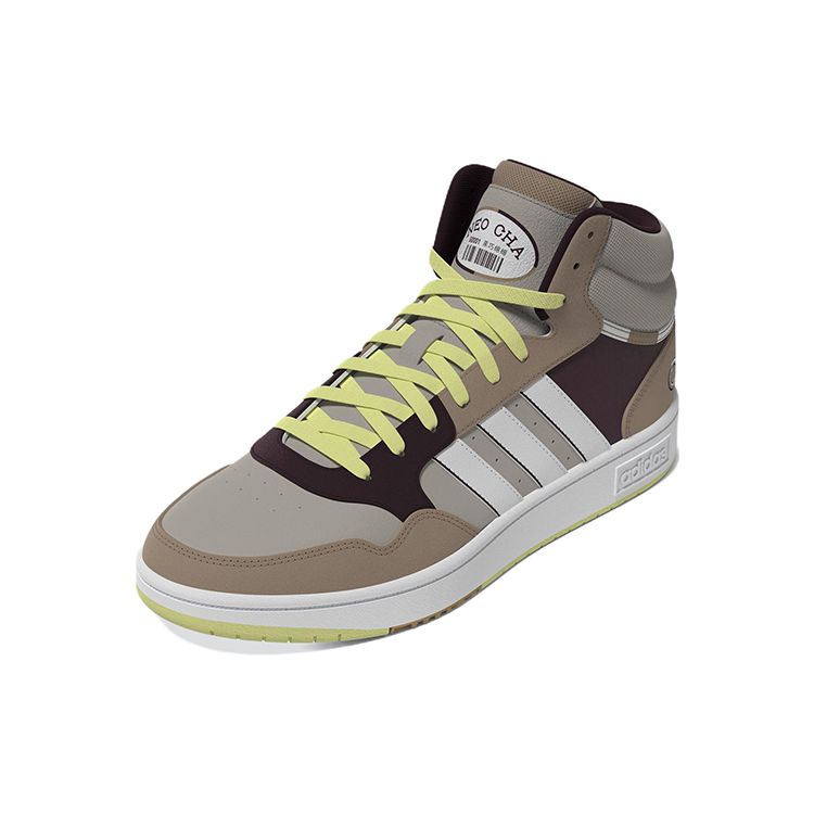 Adidas Neo Hoops 3.0 Mid Non-Slip Durable High-Top Sneakers Unisex Sneakers Brown FZ6562