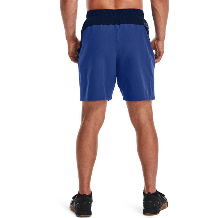 Under Armour Серия Woven легкие эластичные тканые тренировочные шорты с цветными блоками мужские шорты темно-синие 1366167-408