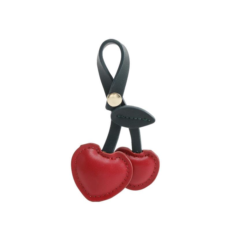 Брелок с подвеской в виде вишни для школьной сумки - Creative Love Leather Accessory