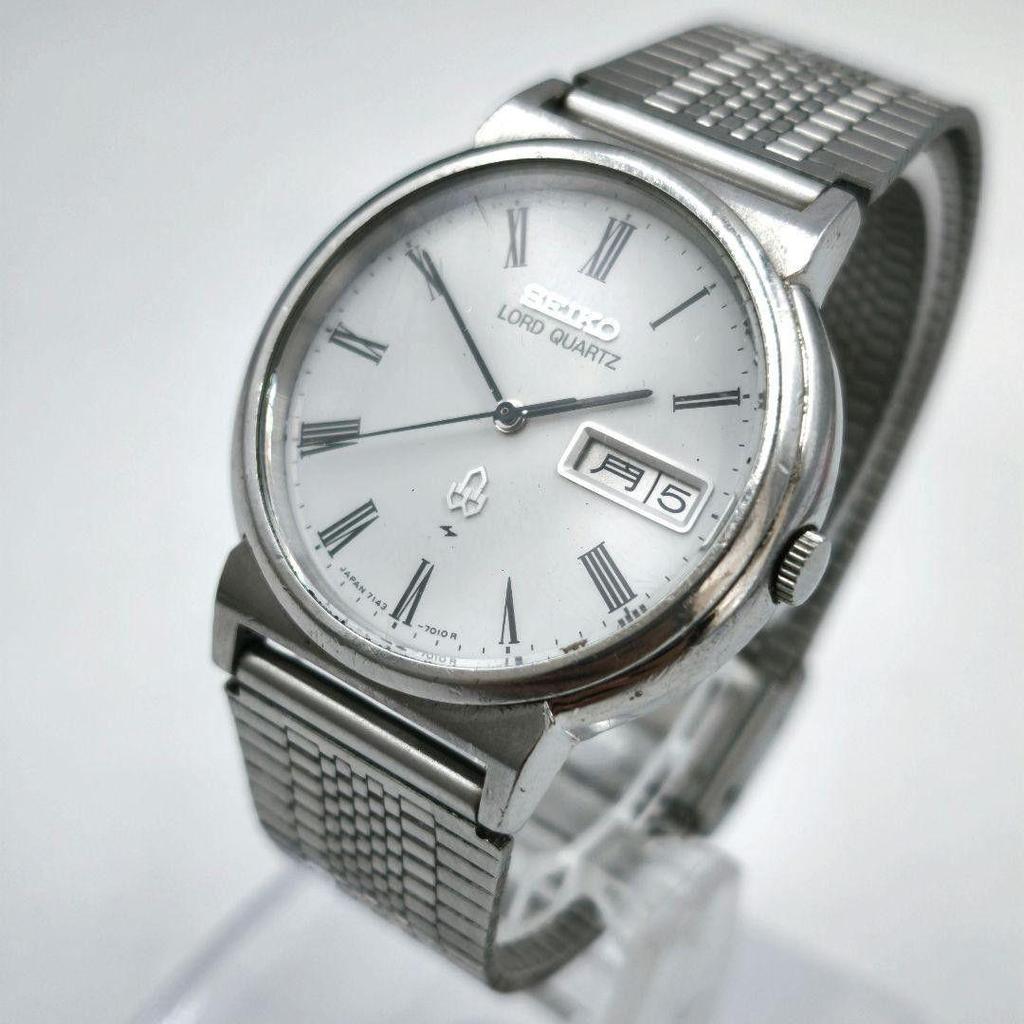 Б/у [Редкие, Нерабочие] SEIKO LORD QUARTZ 7853-5010 Белый циферблат Римские цифры Мужские часы Винтажные