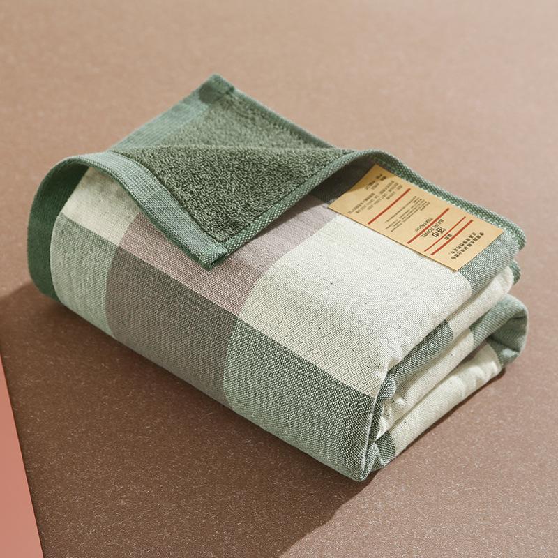 Японские минималистичные клетчатые марлевые полотенца, домашние тканевые полотенца, парные полотенца для лица, полотенца для лица для взрослых, банные полотенца