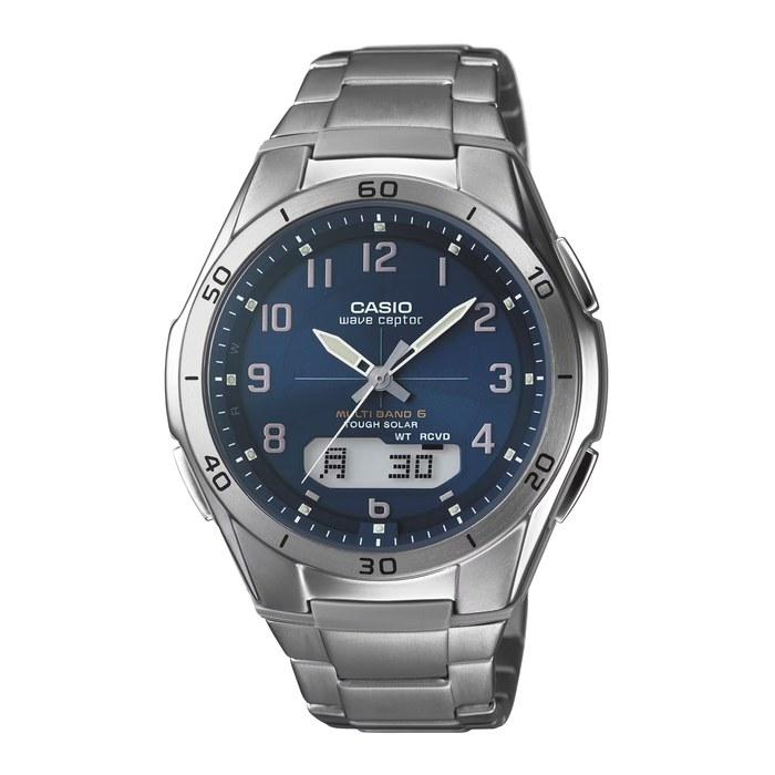 Мужские часы Casio Wave Ceptor WVA-M640TD-2AJF, на солнечной батарее, титановые, синие