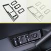4pcsset Interior Door Armrest Trim Window Lifter Button Switch Cover For Volkswagen VW Tiguan L 2017- Stainless