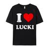 I Love Lucki Casual T Shirt Printed On Slim Fit Men Plus Size Tops Shirt Printed On T Shirts Cotton Top Quality