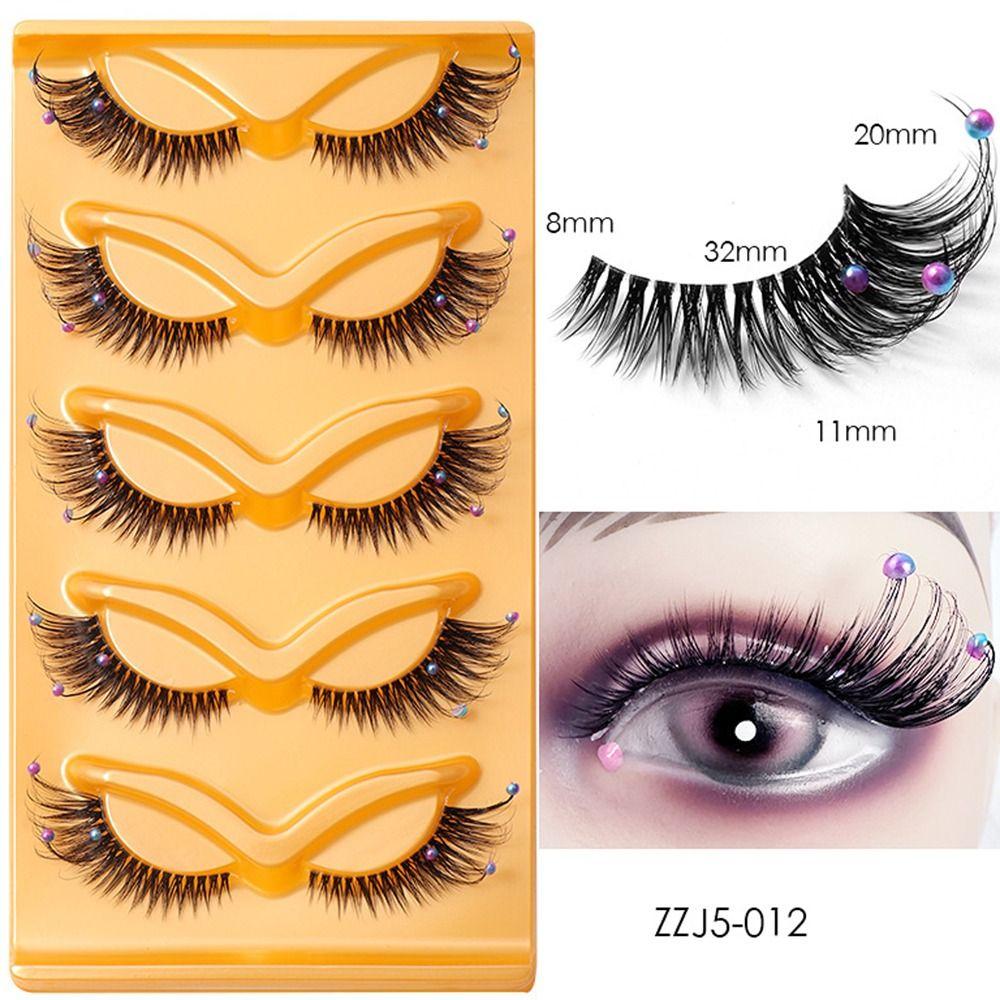 5 пар натуральных пушистых накладных ресниц из искусственной норки, портативные, декоративные ресницы для макияжа
