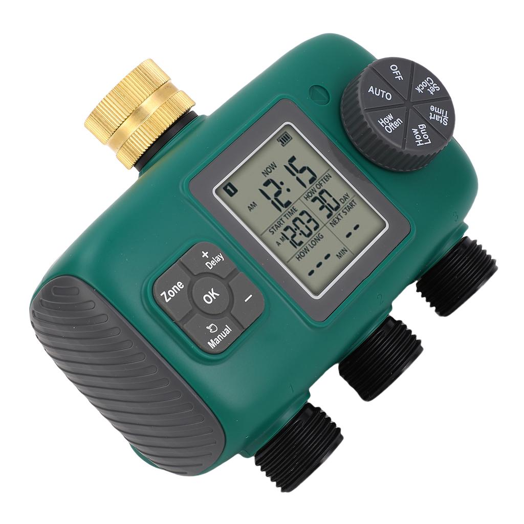 3-выходной таймер полива с латунным портом, водонепроницаемый, ЖК-дисплей, таймер полива, контроллер ирригации
