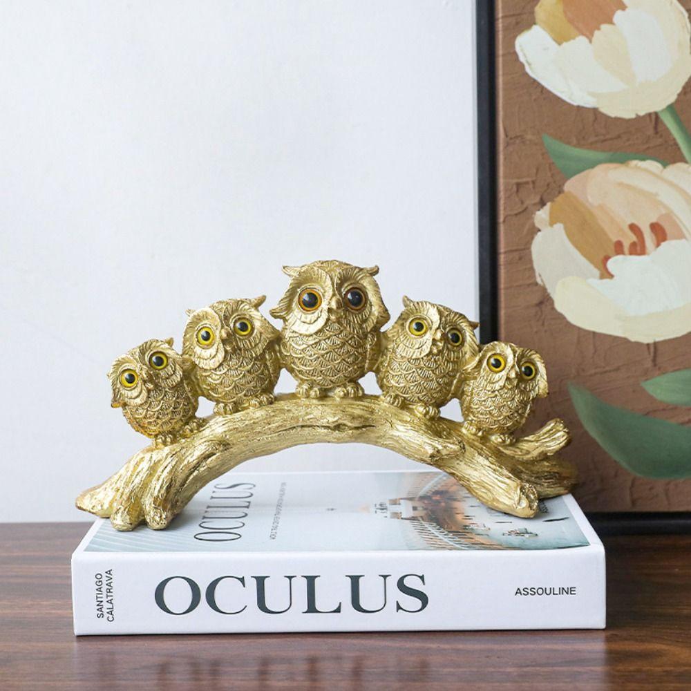 Креативный орнамент в виде совы, милая миниатюрная статуэтка, скульптура, микроландшафтная статуэтка животного, настольная