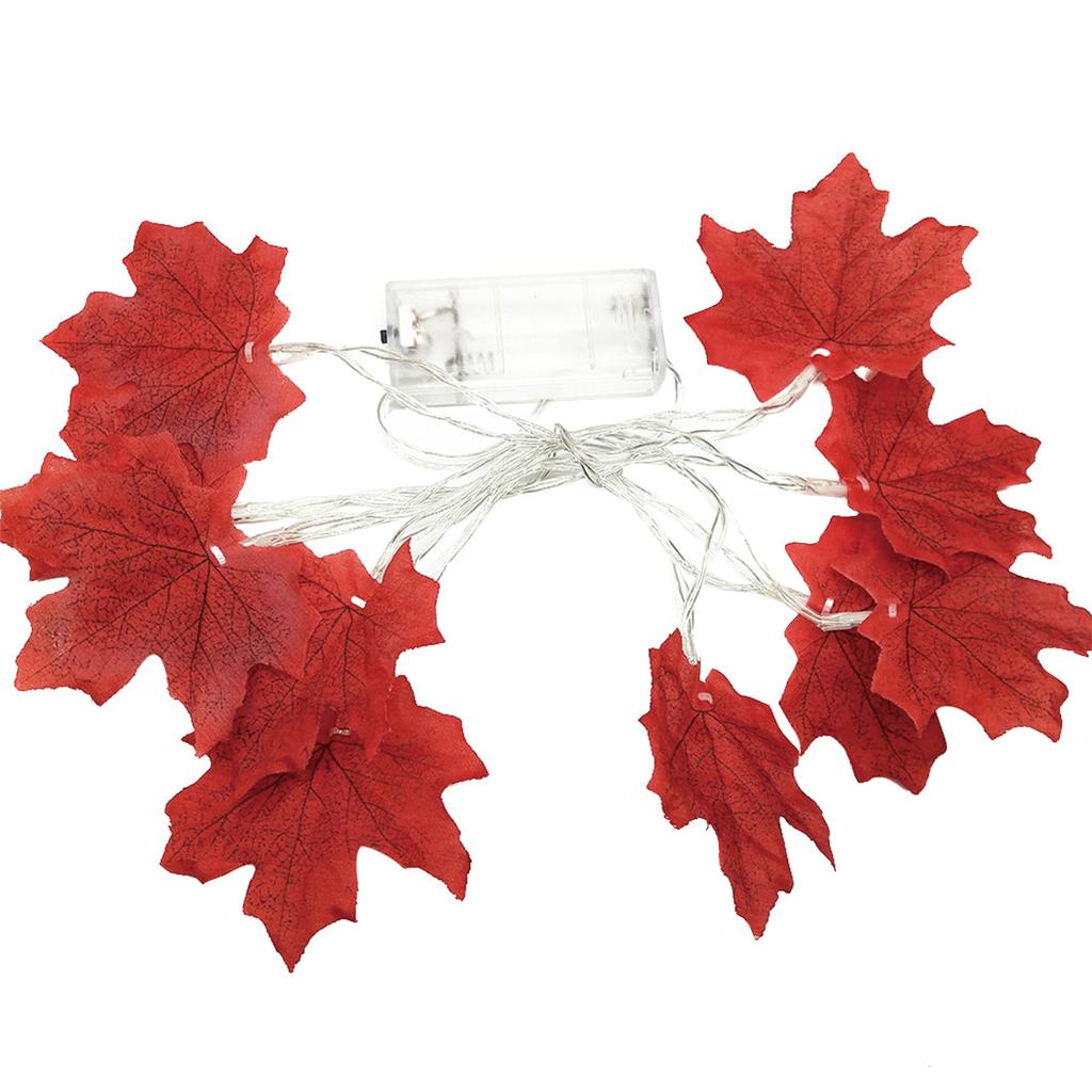 1.5M 10LED Lighted Fall   Maple Leaves Garland Halloween Decoration