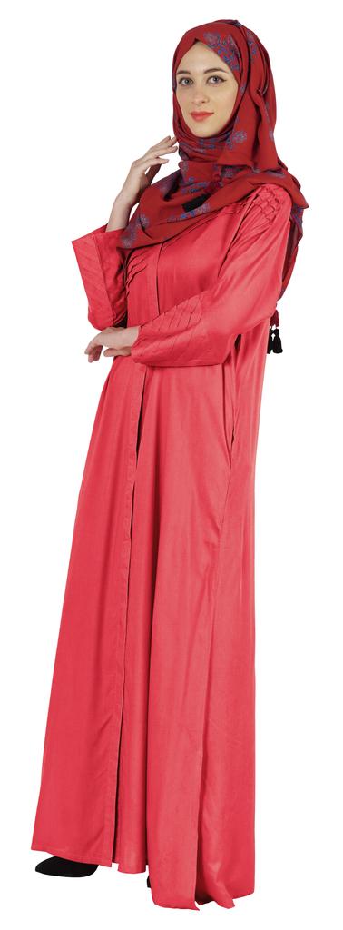 Bimba Islamic Clothes For Women Long Prayer Robe Maxi W Printed Hijab Rayon Abaya Front Button Muslim