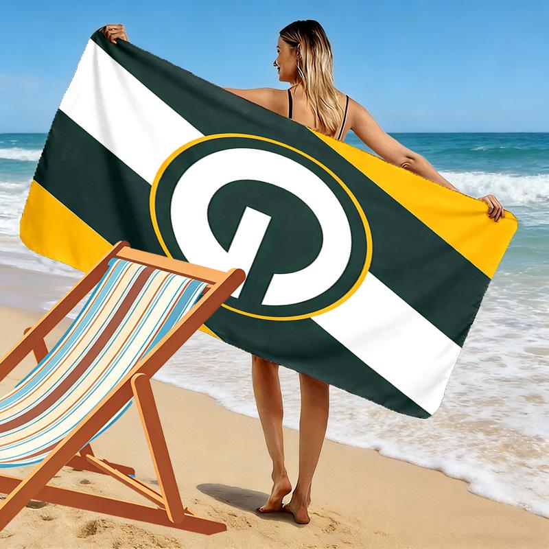 Green Bay Packers Print Beach Towel, Large Soft Quick Dry Towel for Beach Camping Swimming