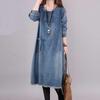 Autumn Round-neck Long-sleeved Denim Dress