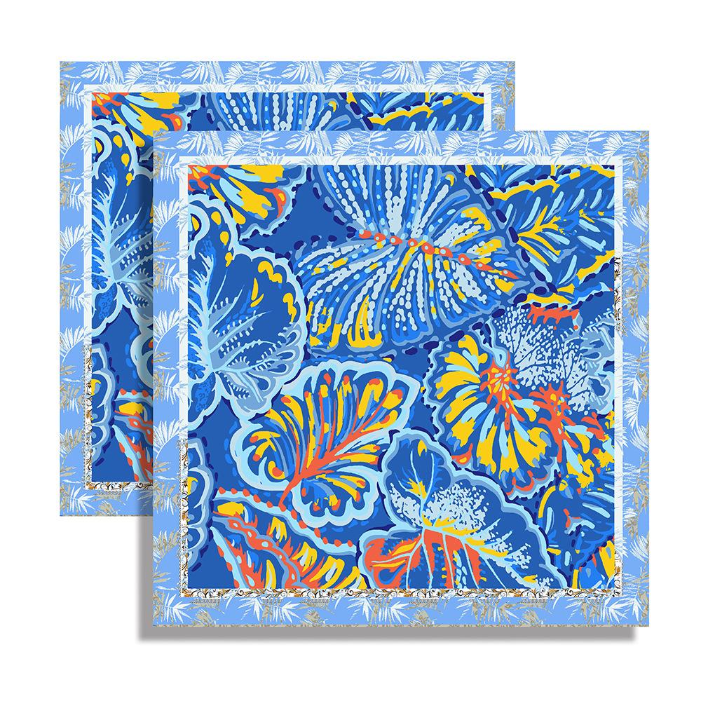 70 * 70 Солнцезащитный маленький квадратный шарф с большим принтом, женский шелковый шарф, тонкий легкий солнцезащитный шарф, повязка на голову