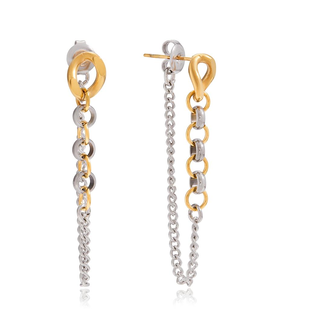 Серьги-цепочки Yori с кисточками, длинные, покрытие PVD 18K золотом, текстурированный металл, водостойкие, ежедневные аксессуары