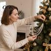 Winter Wonderland Party Supplies Christmas Faux Pearl Garland, Multi-Strand Beaded Swag Hanging Banner, Chain Reusable Acrylic Bead Strings
