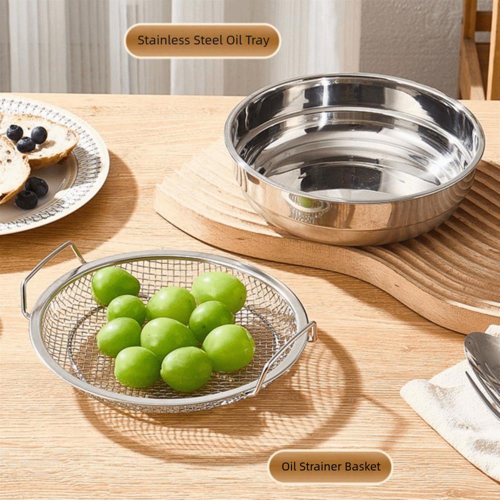 Stainless Steel Tempura Drip Pan Rust-proof Fried Food Draining Rack Oil Filter Tray  Snack
