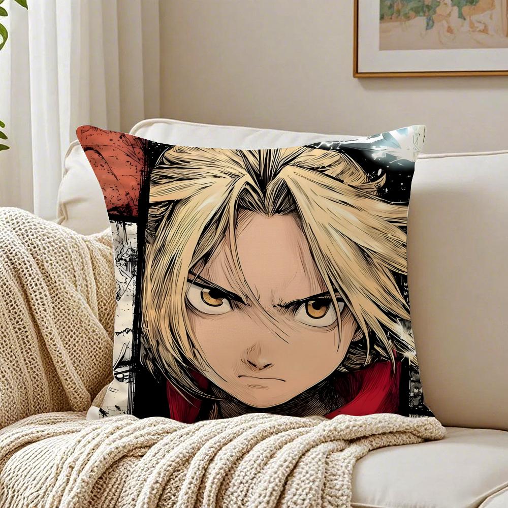 Anime Adventure FFullmetal AAlchemist Cushion Cover Pillowcase Antidustmite living Room Sofa Decor Cushion Room