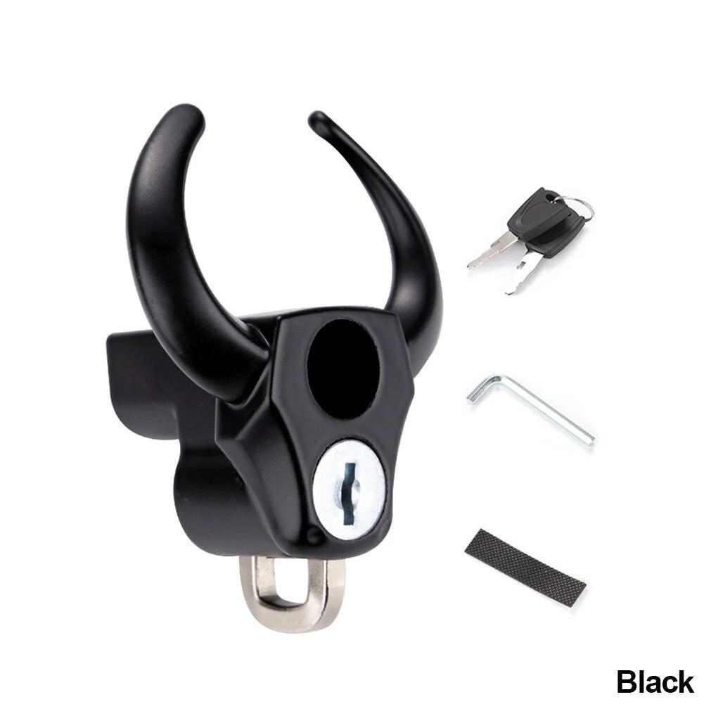 Creative Cow Anti-theft Helmet Lock Handlebar Mount Motorcycle Electric Motorbike Universal Security Metal Lock with Keys Set