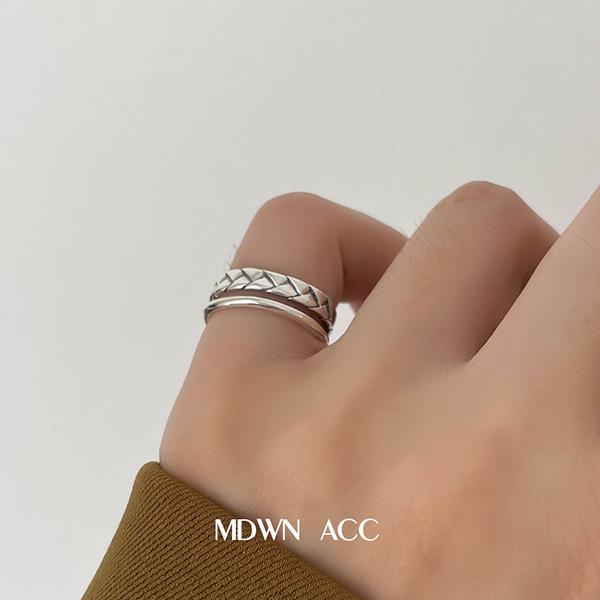 Модный комплект колец-цепочек со смайликом из стерлингового серебра 925 пробы для женщин