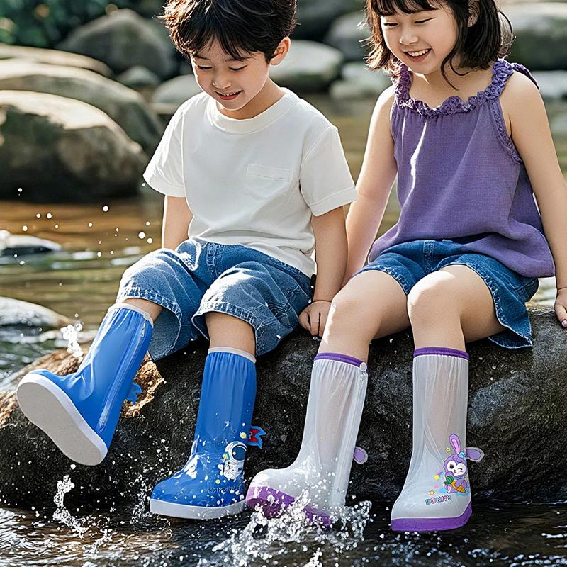 Мода Мода Чехлы для обуви с динозаврами Детские Водонепроницаемые Галоши Детские Моющиеся Противоскользящие Чехлы для обуви Мальчик Девочка Прочные Многоразовые Галоши