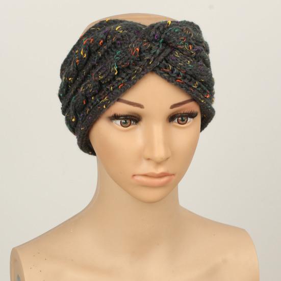 Повязка на голову Мягкая шерстяная вязаная повязка на голову с разноцветными точками Бархатная подкладка Теплая Дышащая Эластичная резинка для волос Аксессуары для волос