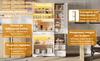Kitchen Cabinet in Barn Style, Storage and Display Cabinet with Adjustable Shelves, Drawer, Color-Changing LED and Sockets, 185 × 105 × 40 cm.