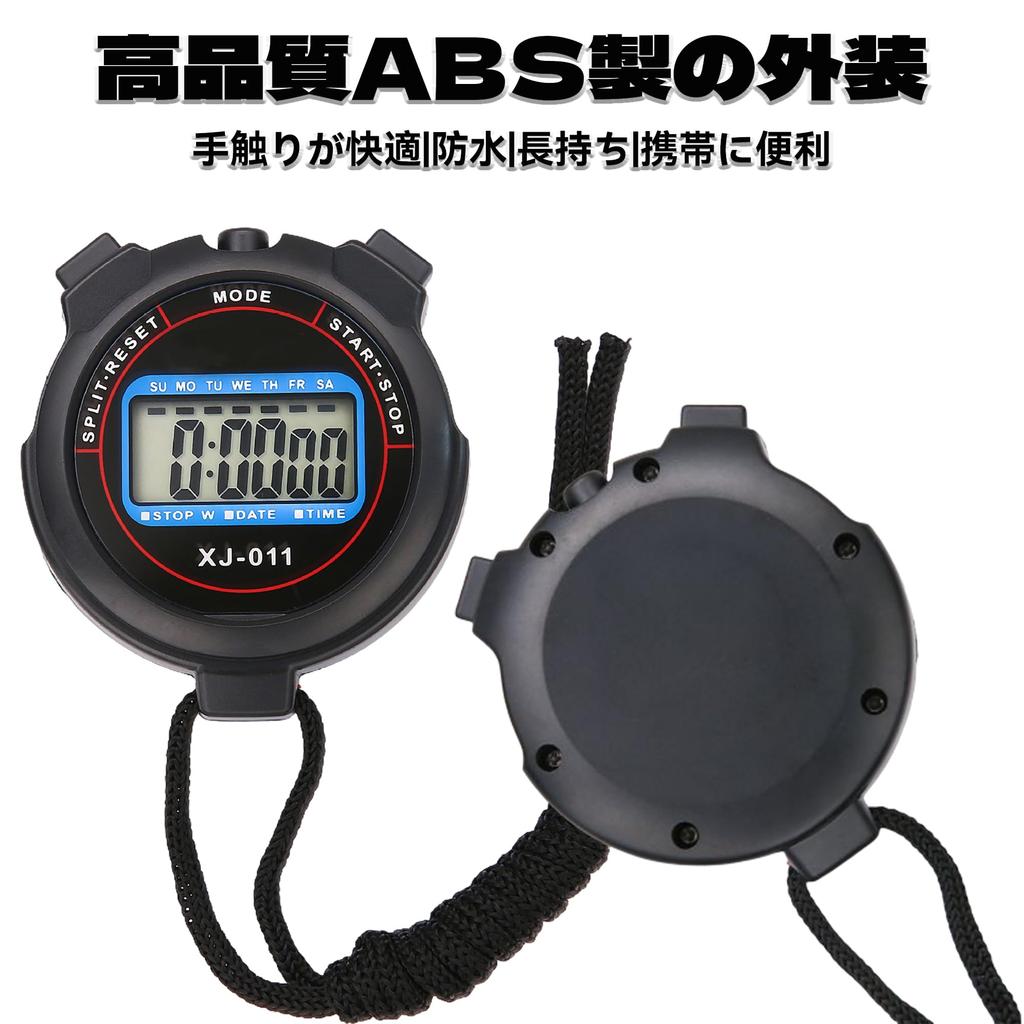 BOJIDO large easy replaceable and strap Ideal for and fitness Stopwatch, 0.01-second increments, waterproof, screen, operation, portable,