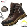 High Top Safety Shoes Men Steel Toe Work Shoes Men Women Work Safety Boots Anti Smash Safety Indestructible Waterproof Boots