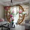 Chinese Curtain Chinese Style Ink Landscape Bamboo Lotus Lucky and Rich Living Room Bedroom Cortinas Semi-shading Decoration