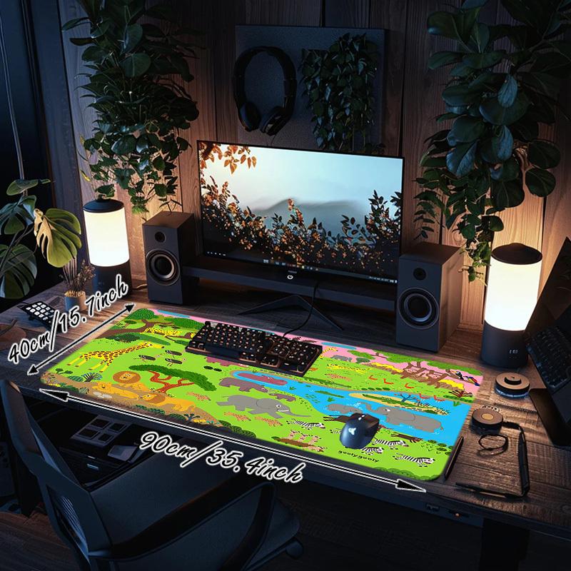 1PC jungle animals Oversized Mouse Pad - Non-Slip Rubber Base Perfect for Office School Esports Home Decor Desk Mat 249A