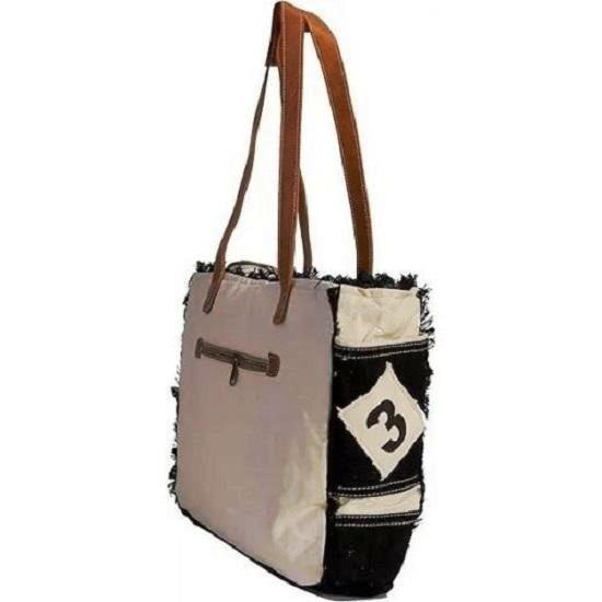 Сумка на плечо SEL de MER из переработанного холста и кожи Сумка через плечо Кожаная сумка