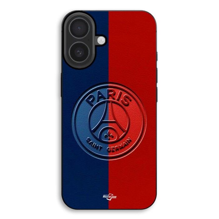 Coque de téléphone - MANIACASE - iPhone 17 - Silicone TPU - Noir - PSG logo