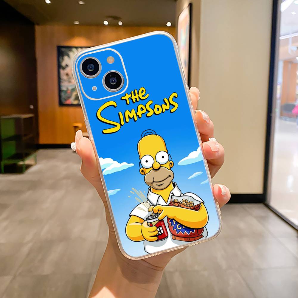 Симпсоны-Смешной Мультяшный Чехол для Телефона Для iPhone17,16,15,14,13,12,11 ,Pro Max, Plus Мягкий Силиконовый Прозрачный Чехол